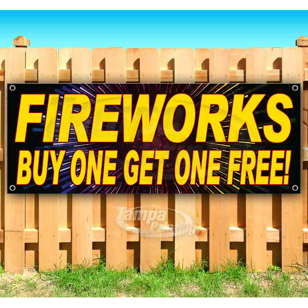 Flag, 13 oz Heavy Duty Vinyl Banner Sign with Metal Grommets Advertising New Many Sizes Available Store Fireworks 